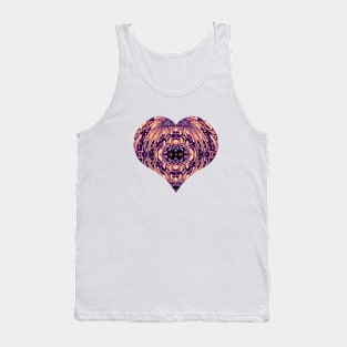 Fractal Romance and Love Heart Series Purple and Copper Fireworks Tank Top